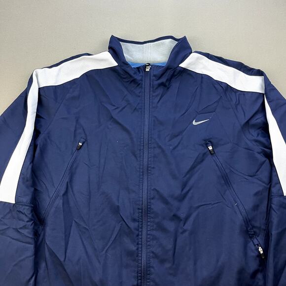Nike Tennis Jacket Adult XXL Navy Blue Dri-Fit Full Zip Swoosh Logo Sportswear - Picture 2 of 14